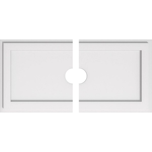 Ekena Millwork Rectangle Architectural Grade PVC Ceiling Medallion, 28"W x 14"H x 3"ID x 9 3/4"C x 1"P, Two-Piece CMP28X14RE2-03000 - main